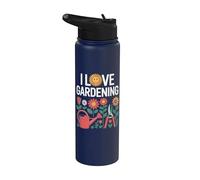 Me encanta la jardinería Girasol Floral Naturaleza Entusiasta Stainless Steel Insulated Water Bottle