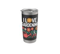 Me encanta la jardinería Girasol Floral Naturaleza Entusiasta Vaso térmico de acero inoxidable de doble pared