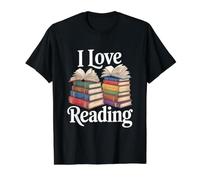 Me Encanta la Lectura de Libros Entusiasta Bookworm Joy Camiseta gráfica económica, Hombre, Negro, S