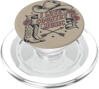 Me Encanta la música Country Cowboy Boots Western Cowgirl PopSockets PopGrip para MagSafe