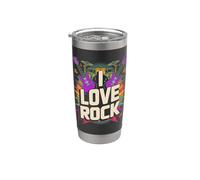 Me encanta la música rock, guitarra, ritmos de batería Vaso térmico de acero inoxidable de doble pared