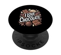 Me Encanta la obsesión del Chocolate Dulce PopSockets PopGrip Adhesivo