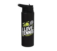 Me encanta la pasión de los entusiastas del tenis Stainless Steel Insulated Water Bottle