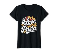 Me Encanta la Pasta Amante de la Cocina Italiana Camiseta gráfica económica, Mujer, Negro, L