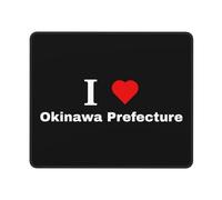Me Encanta La Prefectura De Okinawa Alfombrilla De Escritorio Antideslizante Mouse Pad Bordes Cosidos Mousepad para Pc Oficina Hogar 25X30Cm