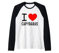 Me encanta la ropa capibaras Camiseta Manga Raglan