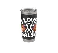 Me encanta la salsa Dance Passion Entusiasta Vaso térmico de acero inoxidable de doble pared
