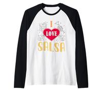 Me Encanta la Salsa y la música Latina es lo Mejor para Bailar Salsa Camiseta Manga Raglan