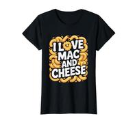 Me Encanta la Sonrisa de Fideos macarrones y Queso Camiseta gráfica económica, Mujer, Negro, XL