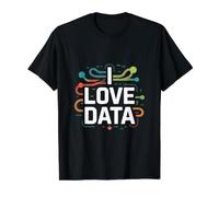 Me Encanta la tecnología científica Entusiasta de los Datos Camiseta gráfica económica, Hombre, Negro, S