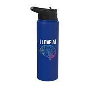 Me encanta la tecnología de circuitos cerebrales con IA Stainless Steel Insulated Water Bottle