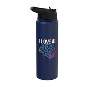 Me encanta la tecnología de circuitos cerebrales con IA Stainless Steel Insulated Water Bottle