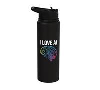 Me encanta la tecnología de circuitos cerebrales con IA Stainless Steel Insulated Water Bottle