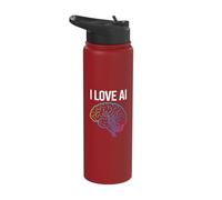 Me encanta la tecnología de circuitos cerebrales con IA Stainless Steel Insulated Water Bottle