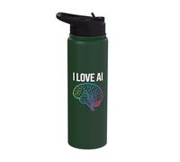 Me encanta la tecnología de circuitos cerebrales con IA Stainless Steel Insulated Water Bottle