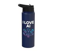 Me encanta la tecnología futurista de circuitos neuronales de IA Stainless Steel Insulated Water Bottle