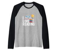 Me Encanta Leer Biblioteca Bibliófila Amante de Libros Camiseta Manga Raglan