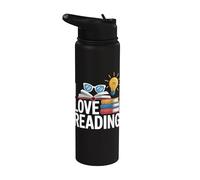 Me encanta leer Biblioteca Bibliófila Amante de Libros Stainless Steel Insulated Water Bottle