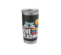 Me encanta leer Biblioteca Bibliófila Amante de Libros Vaso térmico de acero inoxidable de doble pared