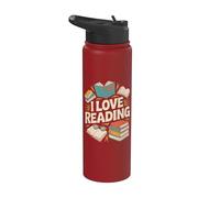 Me encanta leer entusiasta amante de los libros Stainless Steel Insulated Water Bottle