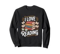 Me encanta leer libro Stack entusiasta Sudadera