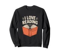 Me encanta leer libros abiertos Literatura Diversión Sudadera