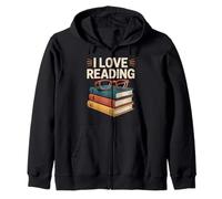 Me encanta leer pila de libros con gafas Sudadera con Capucha