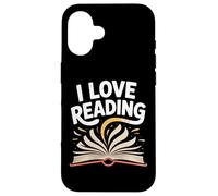 Me encanta leer Texto artístico de libro abierto Carcasa para iPhone 16