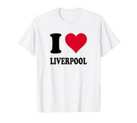 Me Encanta Liverpool Camiseta gráfica económica, Hombre, Blanco, L