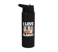 Me encanta Llamas Llama Enthusiast Delight Stainless Steel Insulated Water Bottle