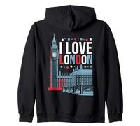 Me encanta Londres, Casas del Parlamento del Big Ben, Viajes británicos Sudadera con Capucha