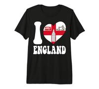 Me Encanta Londres, Inglaterra, Bandera en Forma de corazón, Orgulloso inglés, papá, mamá, tía Camiseta Premium