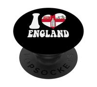 Me Encanta Londres, Inglaterra, Bandera en Forma de corazón, Orgulloso inglés, papá, mamá, tía PopSockets PopGrip Adhesivo