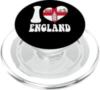 Me Encanta Londres, Inglaterra, Bandera en Forma de corazón, Orgulloso inglés, papá, mamá, tía PopSockets PopGrip para MagSafe
