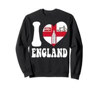 Me Encanta Londres, Inglaterra, Bandera en Forma de corazón, Orgulloso inglés, papá, mamá, tía Sudadera