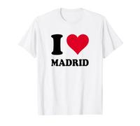 Me Encanta Madrid Camiseta gráfica económica, Hombre, Blanco, S
