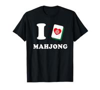 Me Encanta Mahjong Azulejos Amantes del corazón Mahjong Tarjetas Camiseta