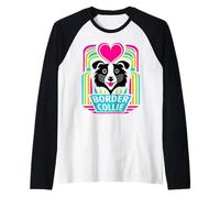 Me encanta mi border collie Camiseta Manga Raglan