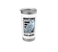 Me encanta mi búho de las nieves Vaso térmico de acero inoxidable de doble pared