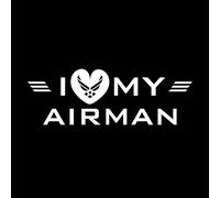 Me encanta mi cita de piloto de la fuerza aérea con el logotipo de la fuerza aérea en forma de corazón. Calcomanías de pared 28x83.1cm Cultura del tatuaje Blanco