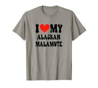 Me Encanta mi corazón de Malamute de Alaska, Linda y Divertida Mascota, mamá y papá Camiseta