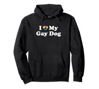 Me Encanta mi corazón de Perro Gay, Divertido, LGBT, Orgullo de una Mascota Sudadera con Capucha