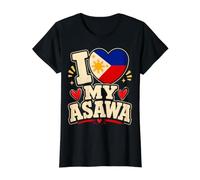 Me Encanta mi corazón Filipino de Asawa, Divertido Pinoy para el Día del Padre Camiseta gráfica económica, Mujer, Negro, L