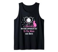 Me Encanta mi Gato británico de Pelo Largo para un Amante de los Gatos Lunares, Divertido Camiseta sin Mangas