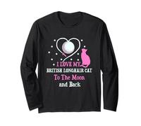 Me Encanta mi Gato británico de Pelo Largo para un Amante de los Gatos Lunares, Divertido Manga Larga