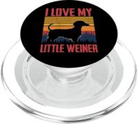 Me Encanta mi pequeño Weiner, Divertido Juego de Palabras, Dachshund, Amante de los Perros PopSockets PopGrip para MagSafe