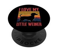 Me Encanta mi pequeño Weiner, Divertido Juego de Palabras, Dachshund, Amante de los Perros PopSockets PopGrip Adhesivo