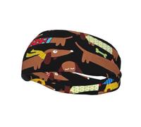 Me encanta mi perro salchicha. Diadema para hombre y mujer. Diadema para correr. Absorbe el sudor. Ideal para el gimnasio.