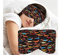 Me encanta mi perro salchicha (estampado), Antifaz para dormir, ideal para el hogar, viajes y trabajo por turnos. Cubre completamente los ojos y bloquea la luz.