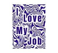 Me encanta mi trabajo, letras con citas de ondas, motivación, inspiración positiva. Calcomanías de pared 38x50.4cm Vinilos para ventanas Azul oscuro